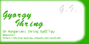 gyorgy ihring business card